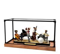Acrylic Display Case for Lego 21334 Jazz Quartet Building Set,Clear Display Case, Dust-Proof Display Case Compatible with Lego 21334 (Only Display Case) (Wooden Base)