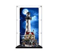 Acrylic Display Case for Lego 21335 Electric Lighthouse Building Set, Dustproof Transparent Box - Only Display Case, Display Box Compatible with Lego 21335 (Back Spray B)