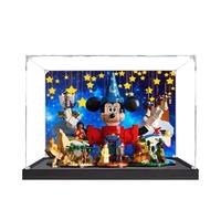 Acrylic Display Case for Lego 21352 The Magical World Building Set, Clear Display Box, Dust-Proof Display Case Compatible with Lego 21352 (Model Not Included) (Background Black Base A)