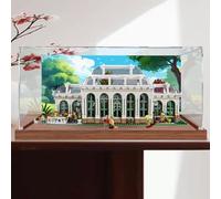 Acrylic Display Case for Lego 21353 Wonderful Botanical Garden, Dustproof Box, Storage Box, Transparent Box, Display Box Compatible with 21353 (Box Only) (3mm Wood Base Background)