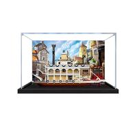 Acrylic Display Case for Lego 21356 Canal Steamboat Building Set, Dustproof Transparent Box - Only Display Case, Display Box Compatible with Lego 21356 (Back Spray A)