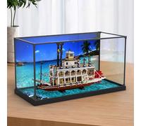 Acrylic Display Case for Lego 21356 Canal Steamer Model, Dustproof Transparent Display Case, Model Collection Display Case (Model not Included) (Backgrounds)