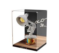Acrylic Display Case for Lego 21357 Pixar Small Table Lamp Model, 3mm Dustproof Display Box, Display Case Compatible with Lego 21357 (Model Not Included) (Black Base)