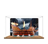 Acrylic Display Case for Lego 21363 The Goonies Model, 3mm Dustproof Display Box, Display Case Compatible with Lego 21363(Model Not Included) (Background 3MM Wood Base)