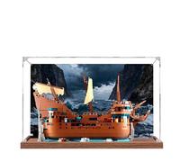 Acrylic Display Case for Lego 21363 The Goonies Model, 3mm Dustproof Display Box, Display Case Compatible with Lego 21363(Model Not Included) (Background Wood Base A)
