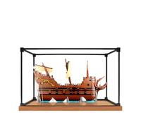 Acrylic Display Case for Lego 21363 The Goonies Model, 3mm Dustproof Display Box, Display Case Compatible with Lego 21363(Model Not Included) (Alloy Frame Wood Base)