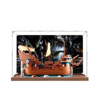 Acrylic Display Case for Lego 21363 The Goonies Model, 3mm Dustproof Display Box, Display Case Compatible with Lego 21363(Model Not Included) (Background Wood Base B)