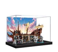 Acrylic Display Case for Lego 21363 The Goonies Pirate Ship Model, 3mm Dustproof Display Box, Display Case Compatible with Lego 21363 (Model Not Included) (Background C)