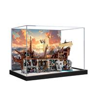Acrylic Display Case for Lego 21363 The Goonies Pirate Ship Model, 3mm Dustproof Display Box, Display Case Compatible with Lego 21363 (Model Not Included) (Background+Mirror B)