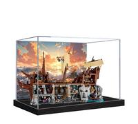 Acrylic Display Case for Lego 21363 The Goonies Pirate Ship Model, 3mm Dustproof Display Box, Display Case Compatible with Lego 21363 (Model Not Included) (Background B)