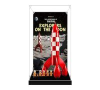 Acrylic Display Case for Lego 21367 Tintin Lunar Rocket, Dustproof Box, Storage Box, Transparent Box, Display Box, Compatible with 21367 (Box Only) (Background B)