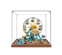Acrylic Display Case for Lego 31119 Ferris Wheel Building Set, Dustproof Transparent Box, Showcase - Only Display Case, Display Box Compatible with Lego 31119 (2MM,Wooden base)