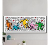 Acrylic Display Case for Lego 31216 Keith Haring Dancing Little Man Building Set, Clear Display Case, Dust-Proof Display Case Compatible with Lego 31216 (Only Display Case) (Background 3MM B)