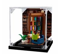 Acrylic Display Case for Lego 40698 Bookish Fragrance Full House Building Set,Clear Display Case, Dust-Proof Display Case Compatible with Lego 40698 (Only Display Case) (Black Base)