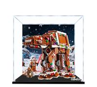 Acrylic Display Case for Lego 40806 Gingerbread House AT-AT Walker Building Set, Dustproof Transparent Box - Only Display Case, Display Box Compatible with Lego 40806 (Back Spray Black Base)