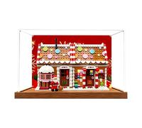 Acrylic Display Case for Lego 40809 Holiday Gingerbread House, Dustproof Box, Storage Box, Transparent Box, Display Box Compatible with 40809 (Box Only) (Background Wooden Base)