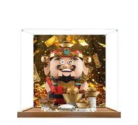 Acrylic Display Case for Lego 40864 Fortune Master Model, 3mm Dustproof Display Box, Display Case Compatible with Lego 40864(Model Not Included) (Background Wood Base)