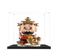 Acrylic Display Case for Lego 40864 Fortune Master Model, 3mm Dustproof Display Box, Display Case Compatible with Lego 40864(Model Not Included) (Black Base 2MM)