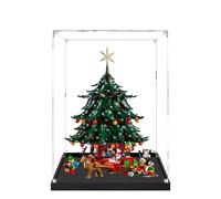 Acrylic Display Case for Lego 41843 Family Christmas Tree Model, 3mm Dustproof Display Box, Display Case Compatible with Lego 41843 (Model Not Included) (Black Base 2MM)
