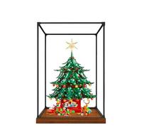 Acrylic Display Case for Lego 41843 Family Christmas Tree Model, 3mm Dustproof Display Box, Display Case Compatible with Lego 41843(Model Not Included) (Alloy Frame B)