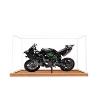 Acrylic Display Case for Lego 42170 H2R Motorcycle Model, 3mm Dustproof Display Box, Display Case Compatible with Lego 42170(Model Not Included) (Wood Base 3MM)