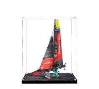 Acrylic Display Case for Lego 42174 AC75 Monocoque Hydrofoil Sailboat Model, 3mm Dustproof Display Box, Display Case Compatible with Lego 42174(Model Not Included) (Black Base 2MM)
