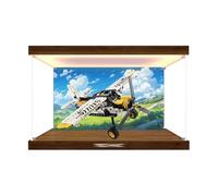 Acrylic Display Case for Lego 42198 Jungle Plane Building Set, Dustproof Transparent Box - Only Display Case, Display Box Compatible with Lego 42198 (Base B With roof light)