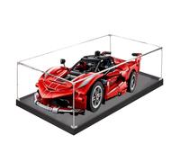 Acrylic Display case for Lego 42212 Racing - dustproof with uv Protection,Custom Fit for Lego 42212 Model - Collector's Edition(Model not Included) (Black Base + 3mm)