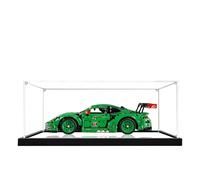 Acrylic Display Case for Lego 42224 Racing Car Building Set, Clear Display Box, Dust-Proof Display Case Compatible with Lego 42224(Model Not Included) (Black Base 2MM+Mirror)