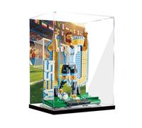 Acrylic Display Case for Lego 43015 Soccer Legends Classic Goal Moments Building Set, Dustproof Transparent Box - Only Display Case, Display Box Compatible with Lego 43015 (Back Spray+Mirror A)