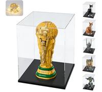 Acrylic Display Case for LEGO 43020 Official Trophy FIFA 11373 | 3 mm Transparent Display Case for Saurons Helmet 76344 Iron Man Mark3 76463 Hogwart Hospital Wings 75398 10358 Black 25 x 25