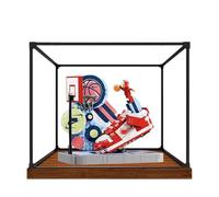 Acrylic Display Case for Lego 43021 Streetball Player. Dunk Model, 3mm Dustproof Display Box, Display Case Compatible with Lego 43021(Model Not Included) (Alloy Frame B)