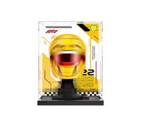 Acrylic Display Case for LEGO 43022 Lewis Hamilton Helmet - Third Party Acrylic Box, Thick Durable Protective Case, Dustproof Scratch-Resistant, Showcase, Storage, Collectible Display (B-background)