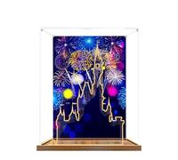 Acrylic Display Case for Lego 43222 Cinderella Castle Model, 3mm Dustproof Display Box, Display Case Compatible with Lego 43222 (Model Not Included) (Background Wooden Base B)