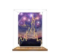 Acrylic Display Case for Lego 43222 Cinderella Castle Model, 3mm Dustproof Display Box, Display Case Compatible with Lego 43222 (Model Not Included) (Background Wooden Base A)