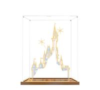 Acrylic Display Case for Lego 43222 Cinderella Castle Model, 3mm Dustproof Display Box, Display Case Compatible with Lego 43222 (Model Not Included) (Transparent 3MM Wooden Base)