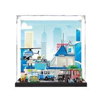 Acrylic Display Case for Lego 60316 Modern Police Station Model, 3mm Dustproof Display Box, Display Case Compatible with Lego 60316(Model Not Included) (Background 3MM B)
