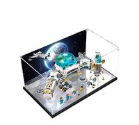 Acrylic Display Case for Lego 60350 Lunar Research Base Model, 3mm Dustproof Display Box, Display Case Compatible with Lego 60350 (Model Not Included) (Background 3MM+Mirror)