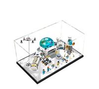 Acrylic Display Case for Lego 60350 Lunar Research Base Model, 3mm Dustproof Display Box, Display Case Compatible with Lego 60350 (Model Not Included) (Transparent 2MM+Mirror)
