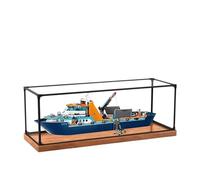 Acrylic Display Case for Lego 60368 City Group Polar Ship Model, Dustproof Display Box, Transparent Box, Display Box Compatible with Lego 60368 (Only Case, No Model) (Alloy Frame A)