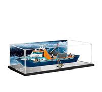 Acrylic Display Case for Lego 60368 City Group Polar Ship Model, Dustproof Display Box, Transparent Box, Display Box Compatible with Lego 60368 (Only Case, No Model) (Background 3MM+Mirror)