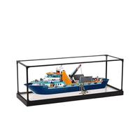 Acrylic Display Case for Lego 60368 City Group Polar Ship Model, Dustproof Display Box, Transparent Box, Display Box Compatible with Lego 60368 (Only Case, No Model) (Alloy Frame B)
