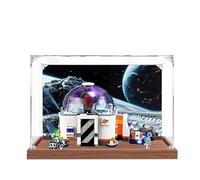 Acrylic Display Case for Lego 60439 Space Science Laboratory Building Set, Clear Display Box, Dustproof Display Case Compatible with Lego 60439(Display Box Only) (Background Wood Base)