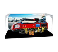 Acrylic Display Case for Lego 60499 Airport Fire Truck Building Model, 3mm Dustproof Display Box, Display Case Compatible with Lego 60499 (Model Not Included) (Background B)