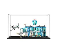 Acrylic Display Case for Lego 60502 Airport Terminal Building Set, Dustproof Transparent Box - Only Display Case, Display Box Compatible with Lego 60502 (3MM Base A)