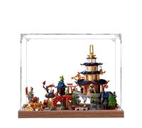 Acrylic Display Case for Lego 71814 Arena Tournament Temple City Model, 3mm Dustproof Display Box, Display Case Compatible with Lego 71841 (Model Not Included) (Wood Base 3MM)