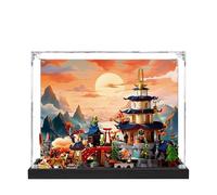 Acrylic Display Case for Lego 71814 Arena Tournament Temple City Model, 3mm Dustproof Display Box, Display Case Compatible with Lego 71841 (Model Not Included) (Background 3MM Black Base)