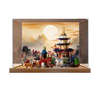 Acrylic Display case for Lego 71814 Temple City - dustproof with uv Protection,Custom Fit for Lego 71814 Model - Collector's Edition (Model not Included) (Style 1)