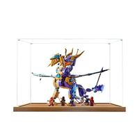Acrylic Display Case for Lego 71836 Focus on Shenlong Tianhu Model, 3mm Dustproof Display Box, Display Case Compatible with Lego 71836 (Model Not Included) (Wooden Base 2MM)