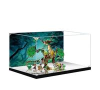 Acrylic Display Case for Lego 71859 The Dragon of Life Building Set, Dustproof Transparent Box - Only Display Case, Display Box Compatible with Lego 71859 (Back Spray+Mirror A)